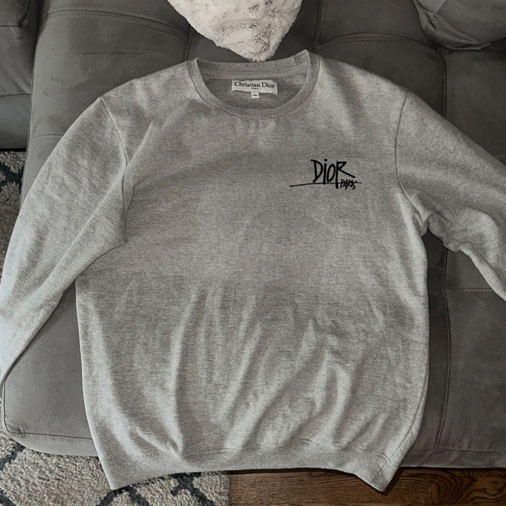 Dior Light Gray Crewneck Sweater for Men